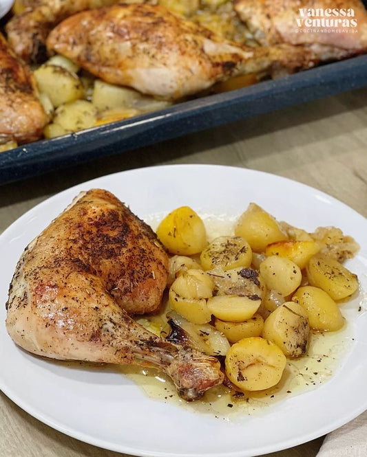 Pollo Asado con Patatas Panaderas
