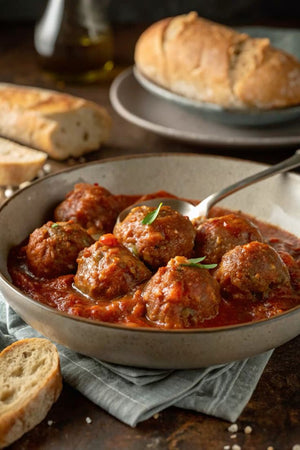 Albóndigas de Pescado con Salsa de Pimientos