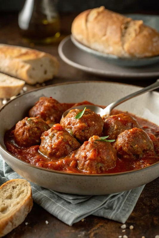 Albóndigas de Pescado con Salsa de Pimientos