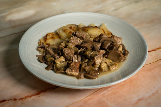 Estofado de Cerdo con Champiñones y Patatas