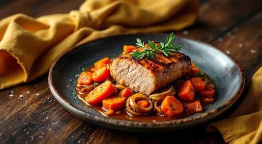 Solomillo de Cerdo Encebollado con Zanahorias